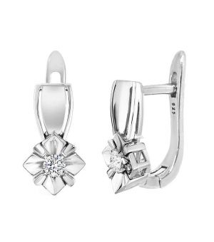 Серебряные серьги с цирконом ‒ Mirserebra925.ru