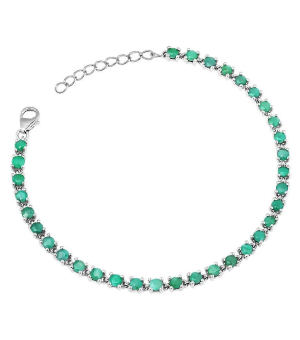 Серебряный браслет с изумрудом – Mirserebra925.ru