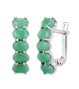 Серебряные серьги с изумрудом – Mirserebra925.ru
