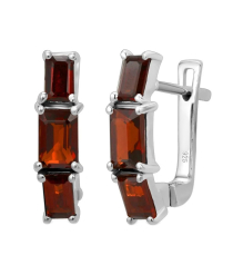 Серебряные серьги с гранатом – Mirserebra925.ru