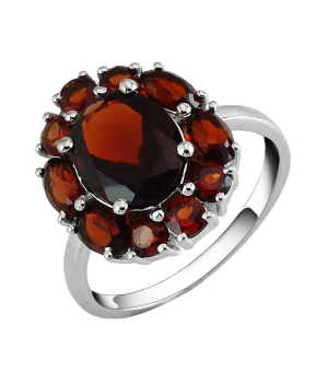 Серебряное кольцо с гранатом – Mirserebra925.ru