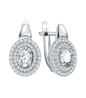 Серебряные серьги с цирконом ‒ Mirserebra925.ru