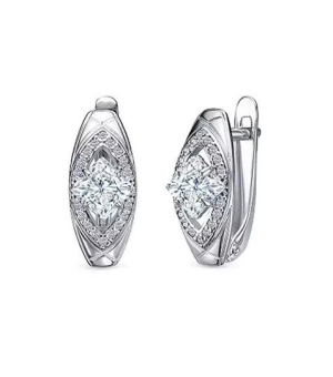 Серебряные серьги с цирконом ‒ Mirserebra925.ru