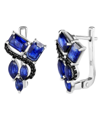 Серебряные серьги с сапфиром – Mirserebra925.ru