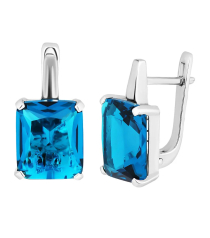 Серебряные серьги с лондон топазом кварц ‒ Mirserebra925.ru