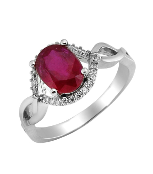 Серебряное кольцо с рубином – Mirserebra925.ru