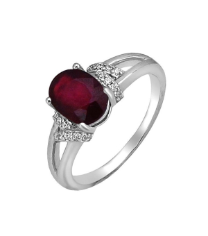 Серебряное кольцо с рубином – Mirserebra925.ru