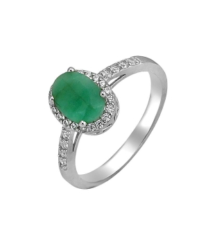 Серебряное кольцо с изумрудом – Mirserebra925.ru