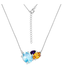 Серебряное колье микс камней – Mirserebra925.ru