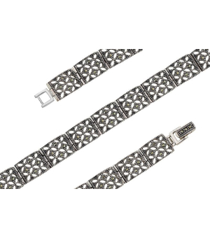 Серебряный браслет с марказитом ‒ Mirserebra925.ru