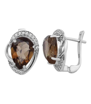 Серебряные серьги с раухтопазом – Mirserebra925.ru