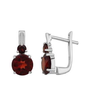 Серебряные серьги с гранатом – Mirserebra925.ru