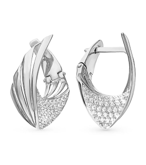 Серебряные серьги с цирконом ‒ Mirserebra925.ru