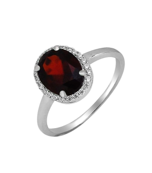 Серебряное кольцо с гранатом – Mirserebra925.ru