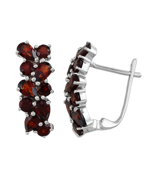 Серебряные серьги с гранатом – Mirserebra925.ru