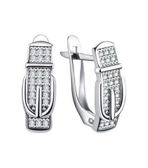 Серебряные серьги с цирконом ‒ Mirserebra925.ru