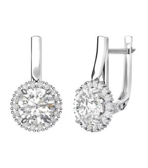 Серебряные серьги с цирконом ‒ Mirserebra925.ru