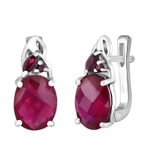 Серебряные серьги с рубином – Mirserebra925.ru