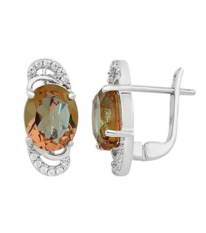 Серебряные серьги с султанитом ‒ Mirserebra925.ru