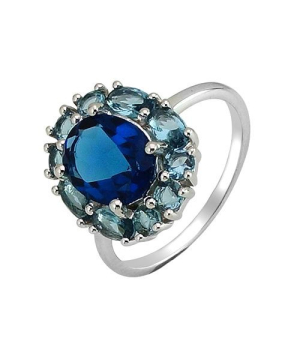 Серебряное кольцо с лондон топазом кварц ‒ Mirserebra925.ru