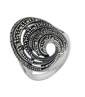 Серебряное кольцо с марказитом ‒ Mirserebra925.ru