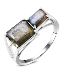 Серебряное кольцо с лабрадоритом ‒ Mirserebra925.ru