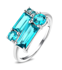 Серебряное кольцо с аквамарином ‒ Mirserebra925.ru