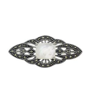 Серебряная брошь с марказитом ‒ Mirserebra925.ru