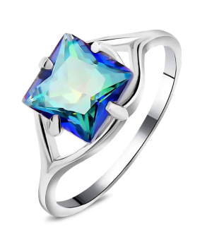 Серебряное кольцо с мистик кварцем ‒ Mirserebra925.ru