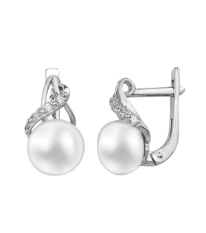 Серебряные серьги с жемчугом ‒ Mirserebra925.ru