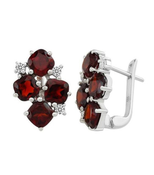 Серебряные серьги с гранатом – Mirserebra925.ru