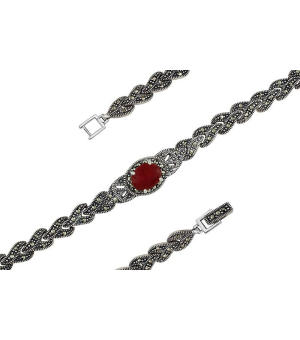 Серебряный браслет с марказитом ‒ Mirserebra925.ru