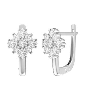 Серебряные серьги с цирконом ‒ Mirserebra925.ru