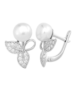 Серебряные серьги с жемчугом ‒ Mirserebra925.ru