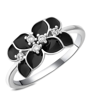 Серебряное кольцо с эмалью ‒ Mirserebra925.ru