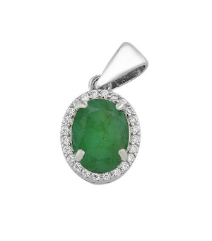 Серебряная подвеска с изумрудом – Mirserebra925.ru