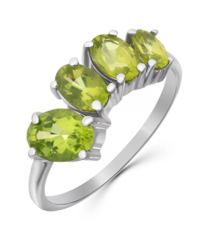 Серебряное кольцо с хризолитом – Mirserebra925.ru