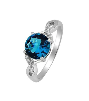 Серебряное кольцо с лондон топазом кварц ‒ Mirserebra925.ru