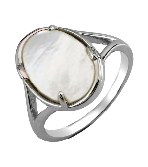 Серебряное кольцо с перламутром ‒ Mirserebra925.ru