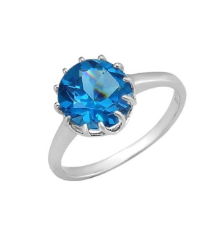 Серебряное кольцо с лондон топазом кварц ‒ Mirserebra925.ru