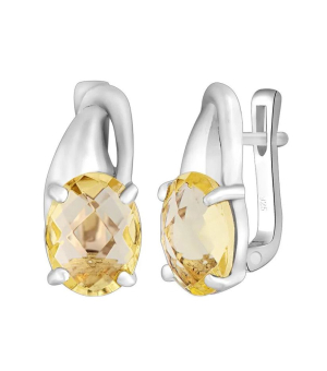 Серебряные серьги с лимонным топазом – Mirserebra925.ru