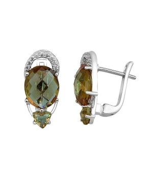 Серебряные серьги с султанитом ‒ Mirserebra925.ru