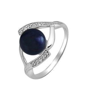 Серебряное кольцо с жемчугом ‒ Mirserebra925.ru