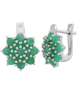Серебряные серьги с изумрудом – Mirserebra925.ru