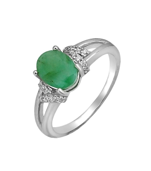 Серебряное кольцо с изумрудом – Mirserebra925.ru