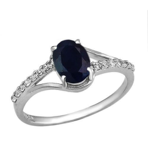 Серебряное кольцо с сапфиром – Mirserebra925.ru