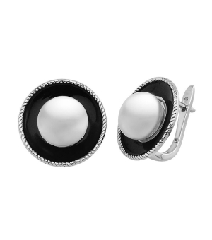 Серебряные серьги с эмалью ‒ Mirserebra925.ru