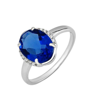 Серебряное кольцо с танзанитом ‒ Mirserebra925.ru