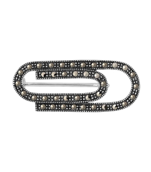 Серебряная брошь с марказитом ‒ Mirserebra925.ru