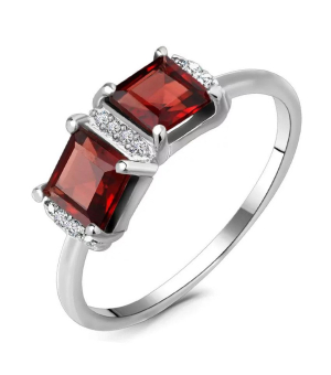 Серебряное кольцо с гранатом – Mirserebra925.ru